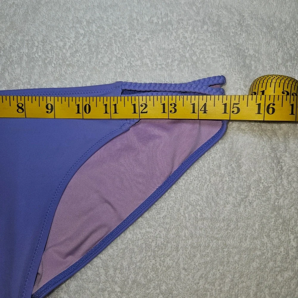 Victoria's Secret Bikini Bottom Purple Braided Strappy Side Medium Swim, Beach